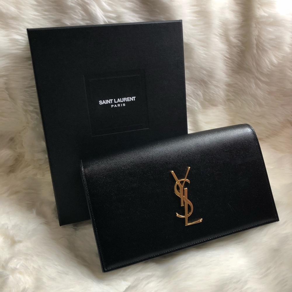 Saint Laurent Clutch Pebble leather